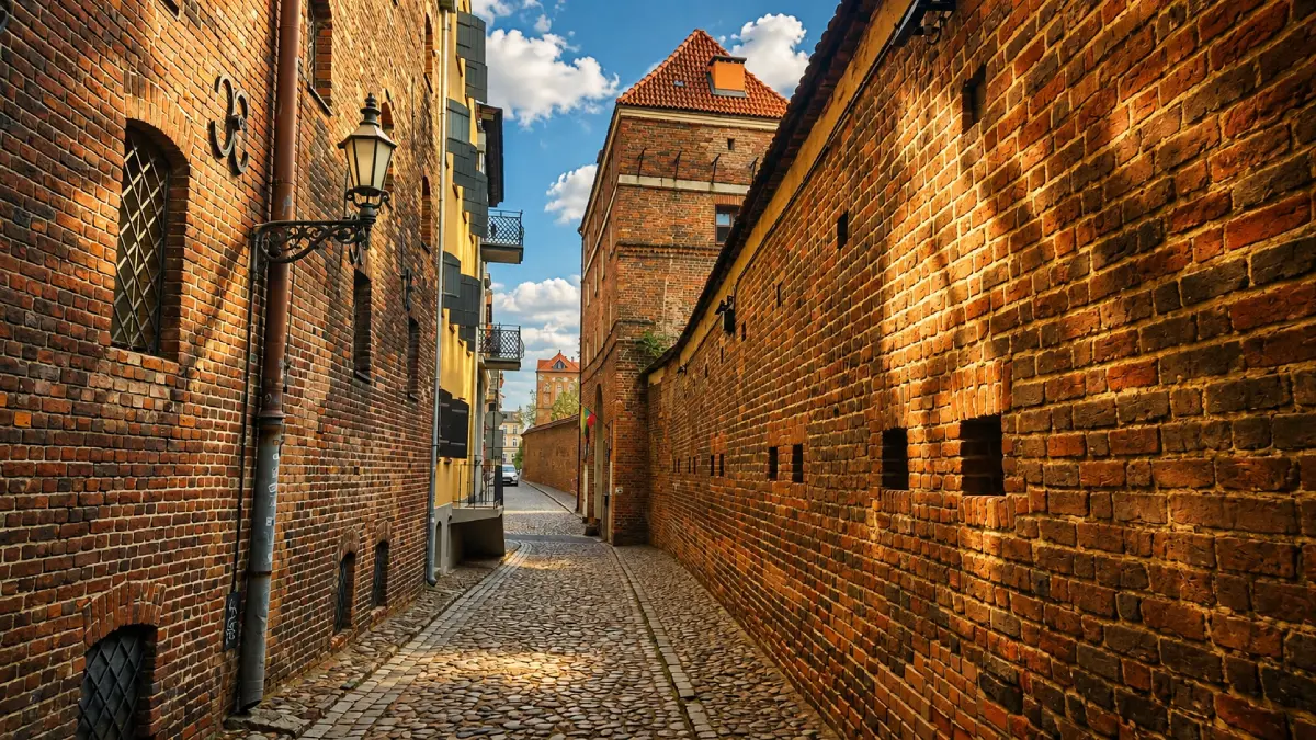 Ulica Pod Krzywą Wieżą prowadząca do Bramy Klasztornej